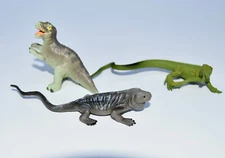 VTG EXC  Lot 3 Safari Ltd Marine Iguana ~ Green Iguana ~ Tyrannosaurus Dinosaurs