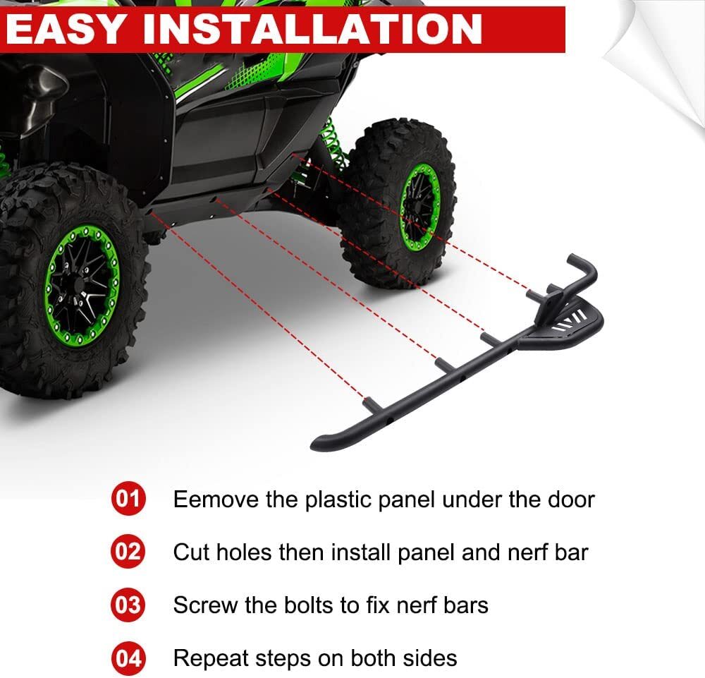 20202023 OE Genuine Kawasaki Teryx KRX 1000 Tubular Nerf Bars Black