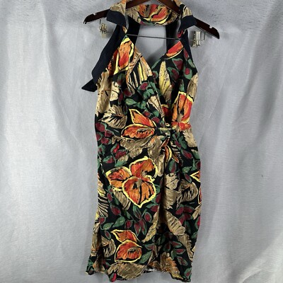 Vintage Barbara Barbara Dress Womens Medium Floral Wrap y2k 80s 90s Cottagecore