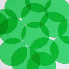 Sequin 2" Round Shape Vinyl Go Go Trans Green. Made in USA
