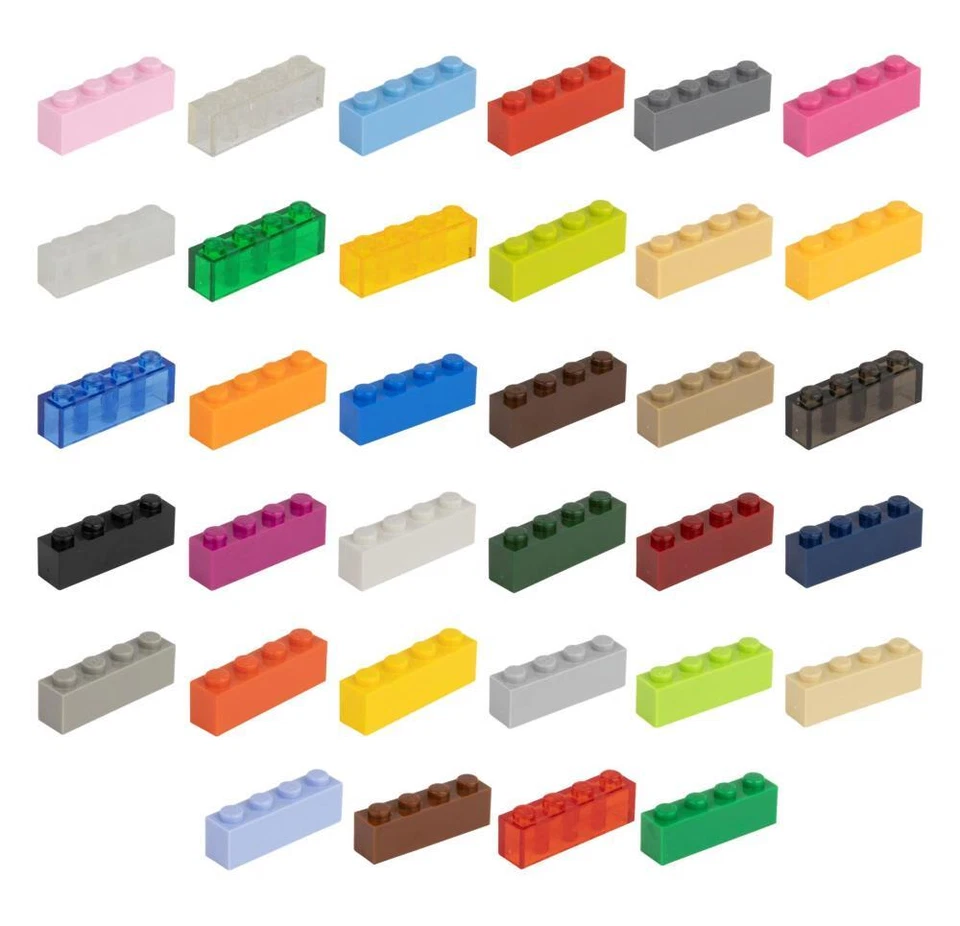 30 Klemmbausteine Bausteine 1x4 Noppen Kompatibel Basic Baustein Bricks Steine