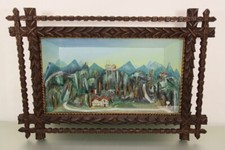 Grosses Antikes Hold Diorama Österreich Berge Burg dat 1929 ORT???