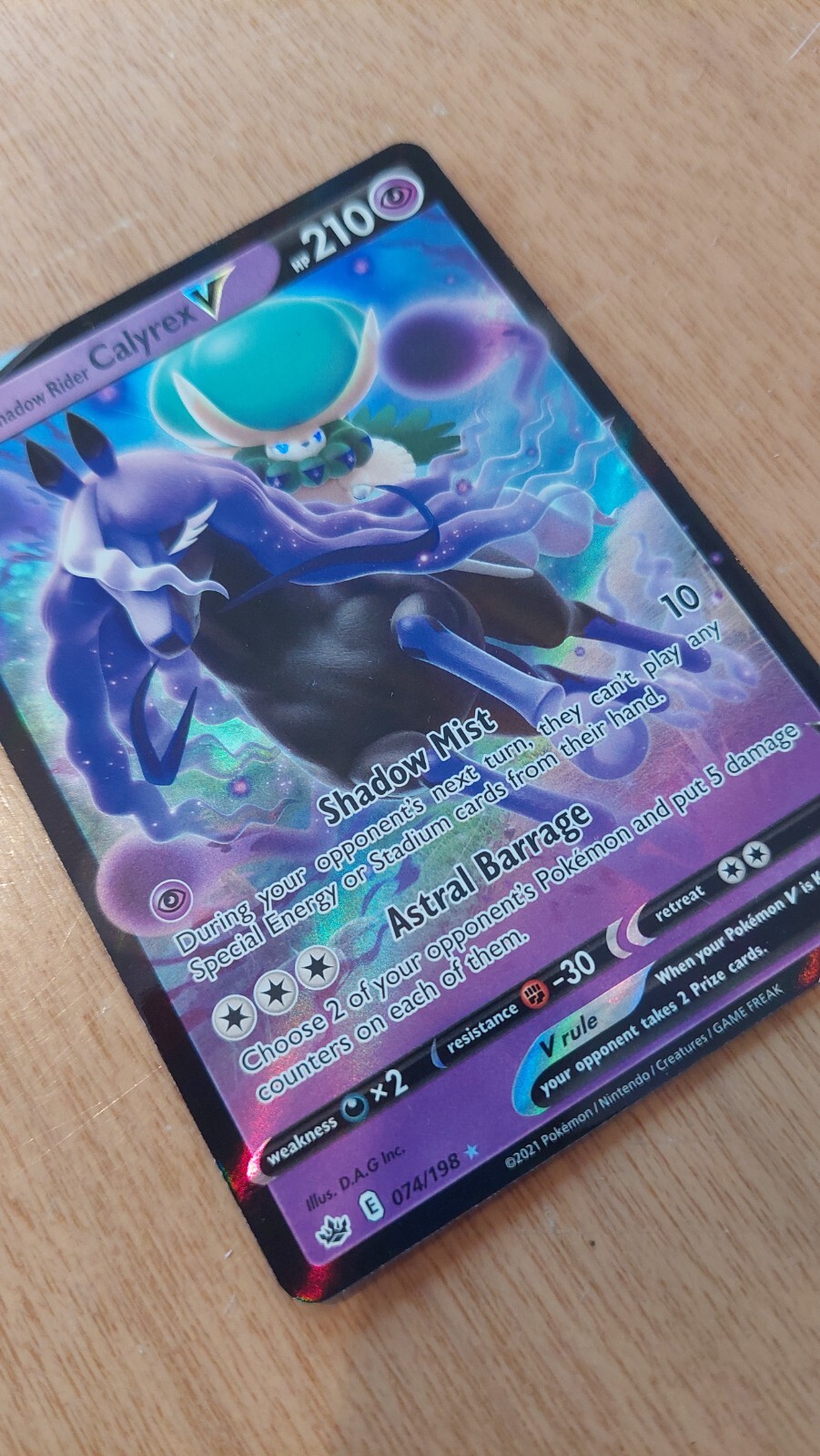 Shadow Rider Calyrex V 74/198 Full-Art Pokemon card