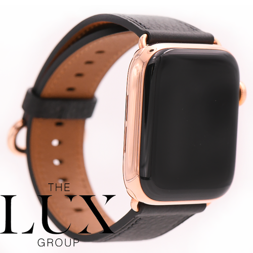 24K Rose Gold Series 6 Apple Watch 44mm with 24k Gold Apple Leather Classic  Band | eBay