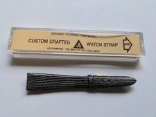 JB Champion Vintage NOS New Gray Tapered Leather Watch Band Gold 5/8 16mm