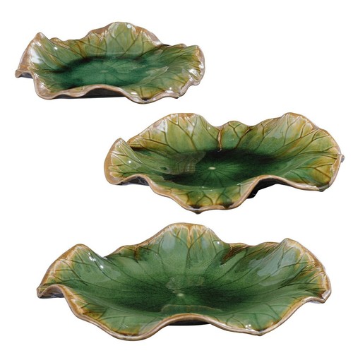 THREE MODERN GLOSS CERAMIC WALL SCULPTURES OR DECORATIVE BOWLS UTTERMOST - Picture 3 of 4