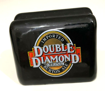 DOPPEL DIAMANT KARTENETUI WERBEARTIKEL ORIGINAL GLASIERTE KERAMIK IND COOPE