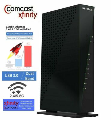 Wireless AC Router Modem Comcast Xfinity, Spectrum Netgear C6300 AC1750 ...