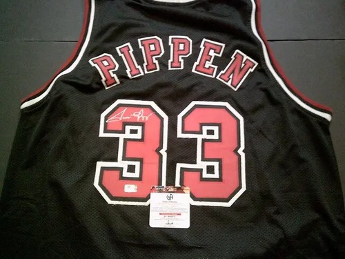 Camiseta deportiva de baloncesto personalizada firmada autografiada por Scottie Pippen Chicago Bulls - Imagen 3 de 3