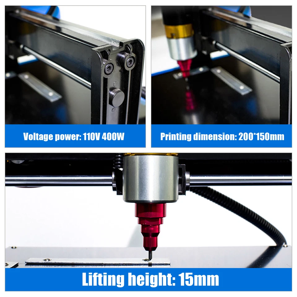 110V Electric Metal Marking Machine Dot Peen 200x150mm For Number Letter Label - Image 3 of 4