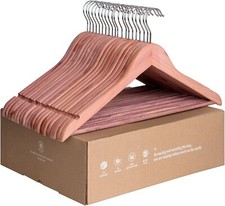 American Red Cedar Hangers 20 Pack, Smooth Finish Wood Coat Hangers for Suit Sh
