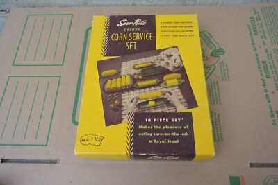 Vintage Serv-Rite Deluxe 18 Piece Corn On-the-Cob Service Set in Original Box
