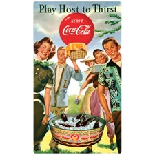 Coca-Cola Play Host to Thirst 1950s Wall Decal Officially Licensed Made In USA