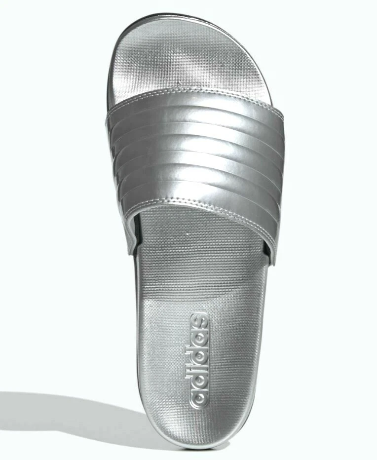 NUOVI SANDALI COMFORT DA DONNA ADIDAS ADILETTE ~ TAGLIA 8 ~ #FW7683 ARGENTO