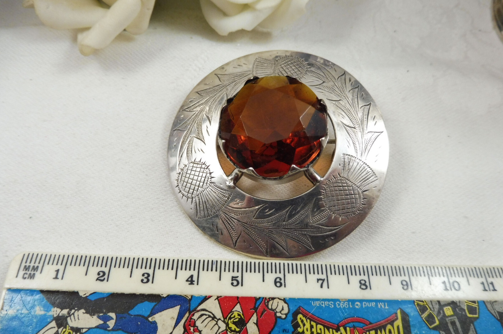 Large Antique Solid Silver Scottish Thistle Citri… - image 8