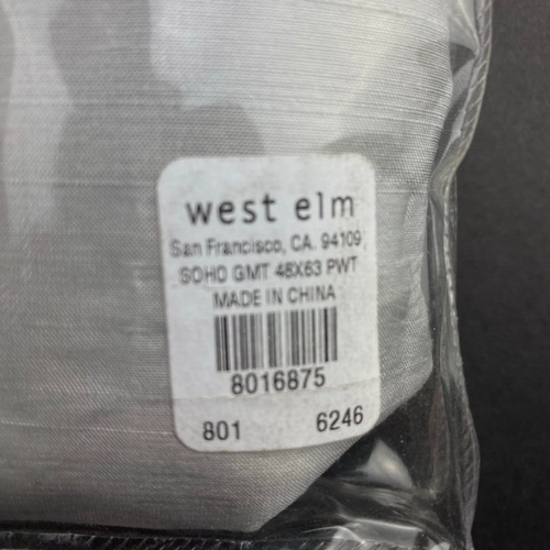 West Elm Window Curtain Pair Soho Silk Drape Panel 48 X 63 Silver Grommet NEW - Picture 3 of 5