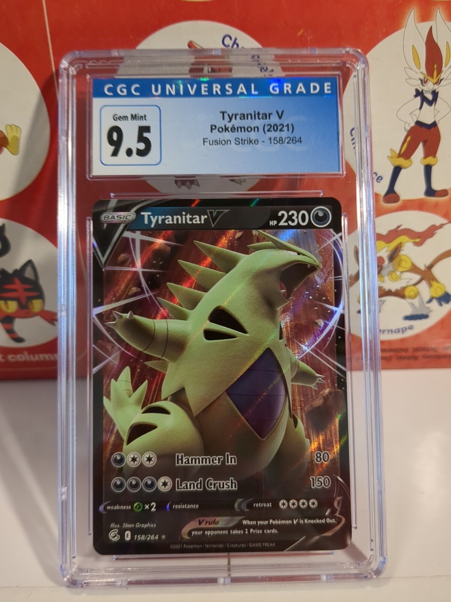 Pokémon TCG Tyranitar V Fusion Strike 158/264 Holo Ultra Rare CGC