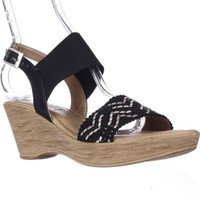 Easy Street Sanremo Wedge Sandals - Black/white, 9.5 Us on sale Easy Street Sanremo Wedge Sandals - Black/white, 9.5 Us on sale