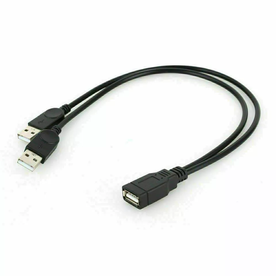 USB 2.0 Female to 2 Dual USB Male Power Adapter Y Splitter Cable Cord Connector - Image 4 of 4