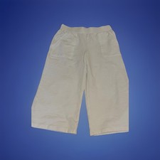 T By Talbots Wide Leg Cropped Pants Size S White Pull On Pockets Stretch Spf 50