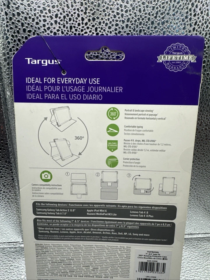 Targus THZ78413GL 7''-8.5" Rotating Tablet Case - See Pics - Image 3 of 4