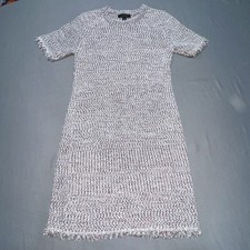 Ann Taylor Dress Women S Petite Knit Short Sleeve Frayed hem Pull over -5263