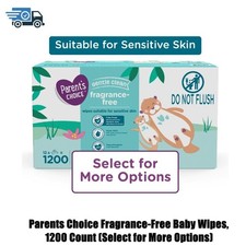 Parents Choice Fragrance-Free Baby Wipes, 1200 Count Select for More Options