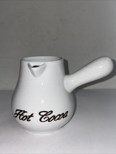 Hot Chocolate Pot/Pitcher  White Ceramic With...