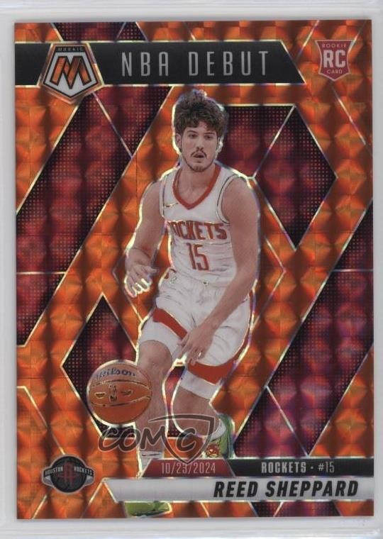 2024-25 Panini Mosaic NBA Debut Orange Prizm 222/249 Reed Sheppard #252 16wc