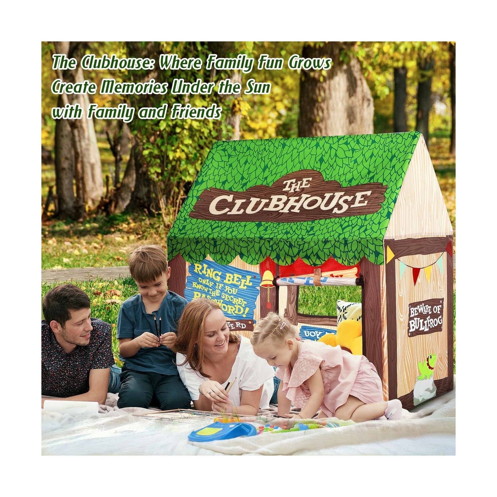 SweHouse Kids Play Tent Indoor: Clubhouse Tent for Kids with Roll-up Door and...