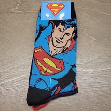 2 Pairs of Superman Socks Adults DC Comics HYP Shoe Size 6-12 Super Man Flying