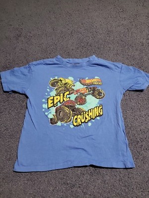 Tshirt Kinder Größe 128 Hot Wheels Monstertruck Blau Zustand Sehr Gut