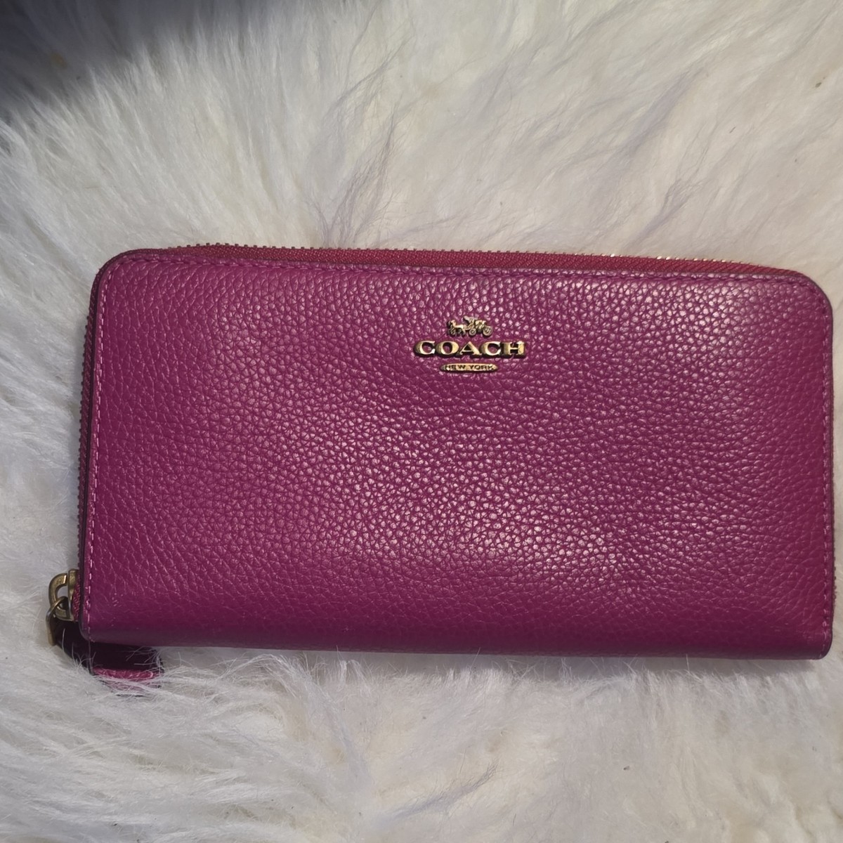 Coach Pink Zip-Around Wallet Logo Credit Card Women's Solid | eBay