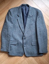 Vintage Tweed Jacket Burton 80s Grey Wool Size 42s Men's Medium