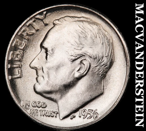 1956 Silver Roosevelt Dime - Choice Gem Brilliant Unc  Lustrous  #i1004