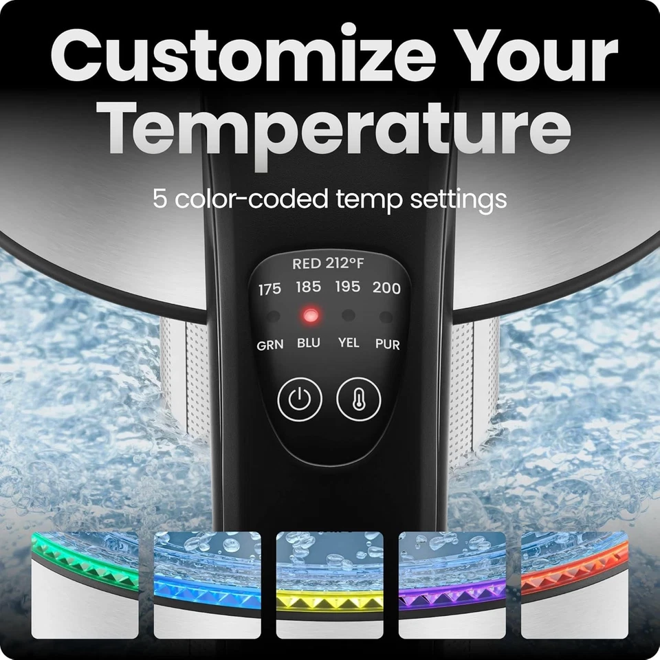 Hervidor eléctrico con infusor de té, control de temperatura hervidor de agua caliente Foto 3 de 4