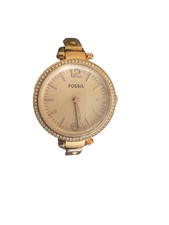 Fossil ES3226 Rose Gold Crystal Bezel Watch 32mm Quartz Working