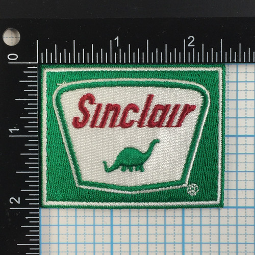 VINTAGE SINCLAIR OIL DINO DINOSAUR SIGN LOGO 2.5" EMBROIDERED IRON ON PATCH B3