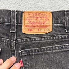 Vintage USA 90s Levis 550 Jeans Mens 31x30 ACT 29X29 Black Relaxed Tapered