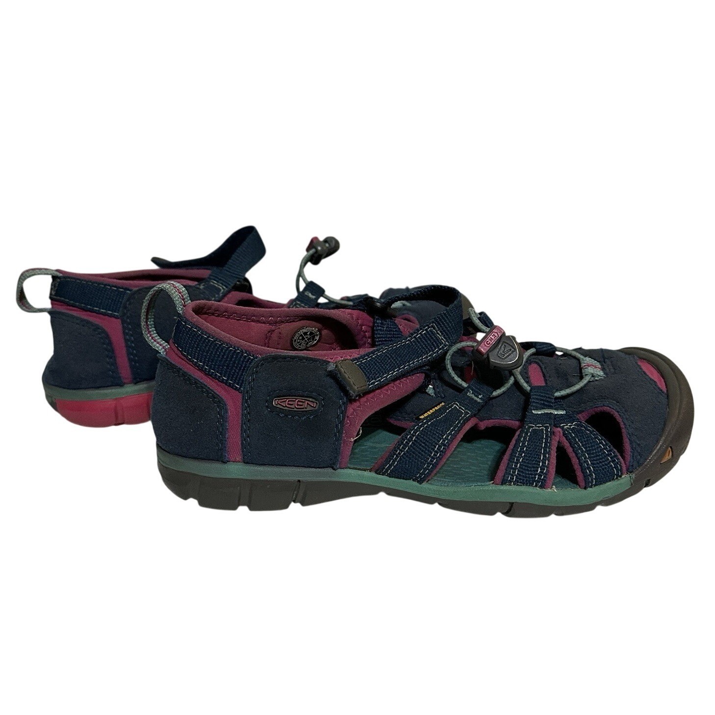 KEEN Youth Sandals Size 4 Blue Pink Closed Toe Sport Hiking Shoes
