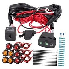 UTV Turn Signal Kit Universal ATV Street Legal Kit with Rocker Switch Black