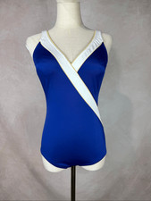 Vintage 1980s Roxanne Swimsuit One Piece Color Block NWT Size S 34B