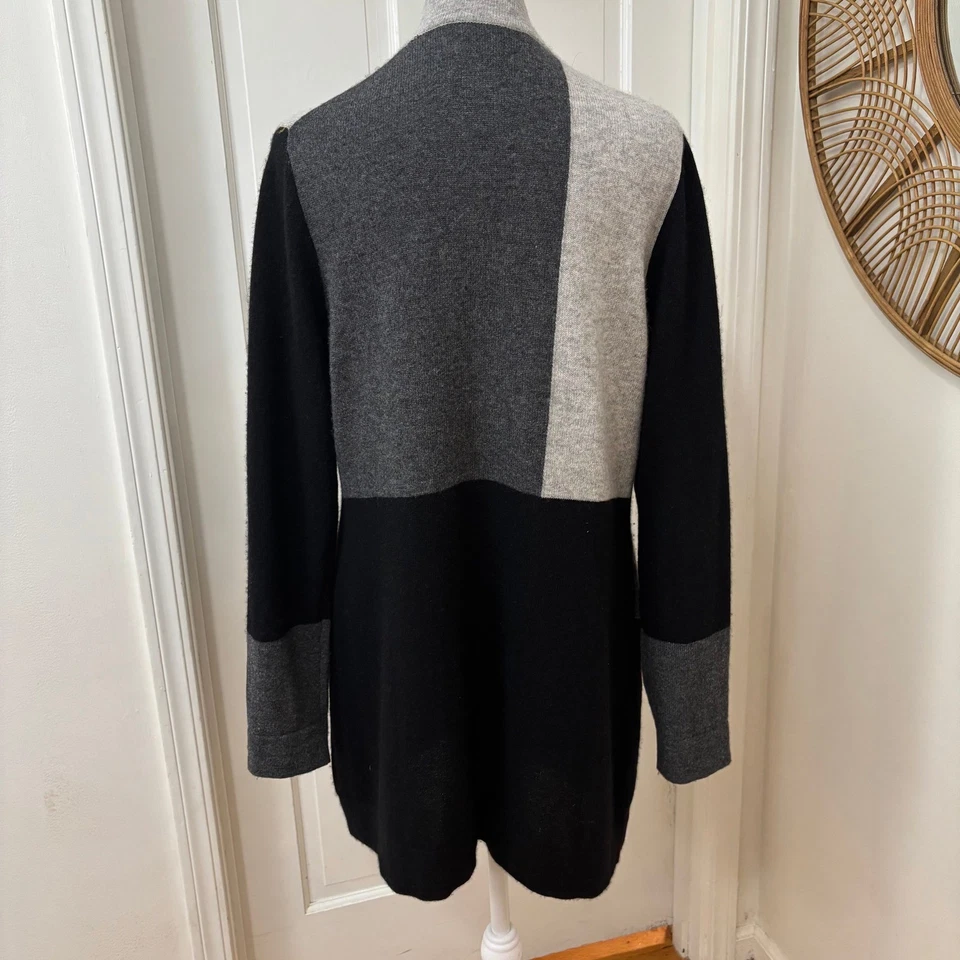 Charter Club Luxury 100% Cashmere Soft Open Colorblock Luxury Cardigan Sweater M - Image 3 of 4