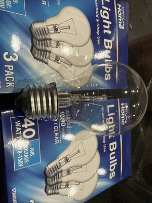2 Boxes (6 Clear Bulb) Simply Home Forty Watt Light Bulbs A19 120V 1000 Hrs