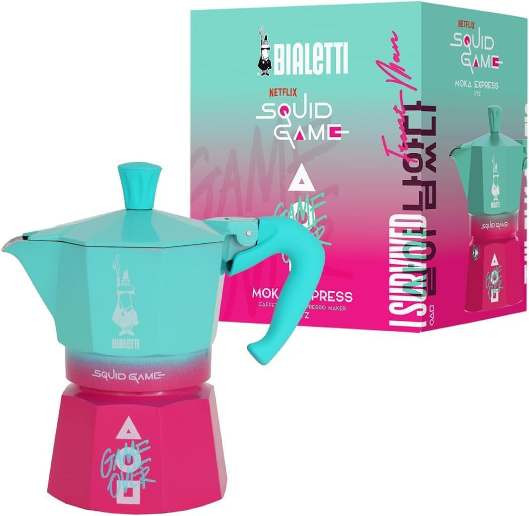 Caffettiera Squid Game Bialetti 3 Tazze - Design Esclusivo Alluminio