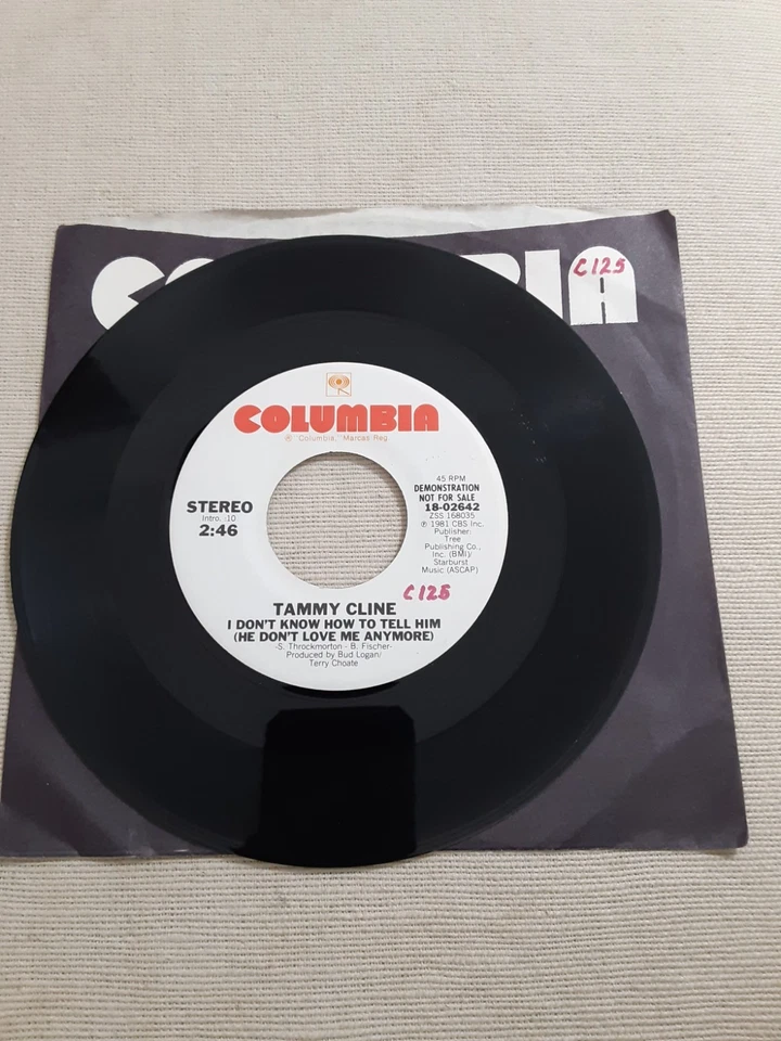 TAMMY CLINE - I DON'T KNOW HOW TO TELL HIM COLUMBIA 45 WL PROMO - Image 2 of 3