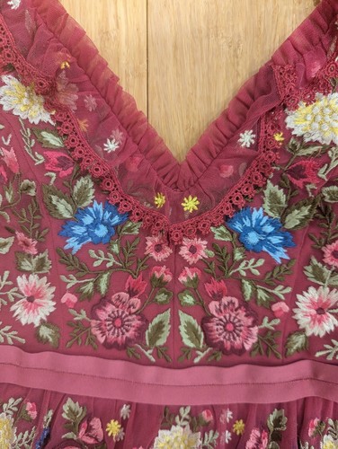 Needle & Thread Pandora Ruffled Embroidered Dress UK10 - Picture 6 of 9