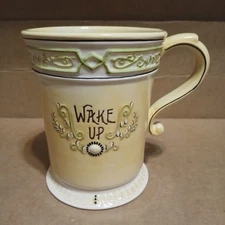 Amscan Inc Coffee Mug Cup "Wake Up" Yellow Antique Design