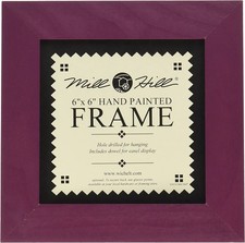 Mill Hill 6 x 6 Hand Painted Wooden Frame Matte Plum