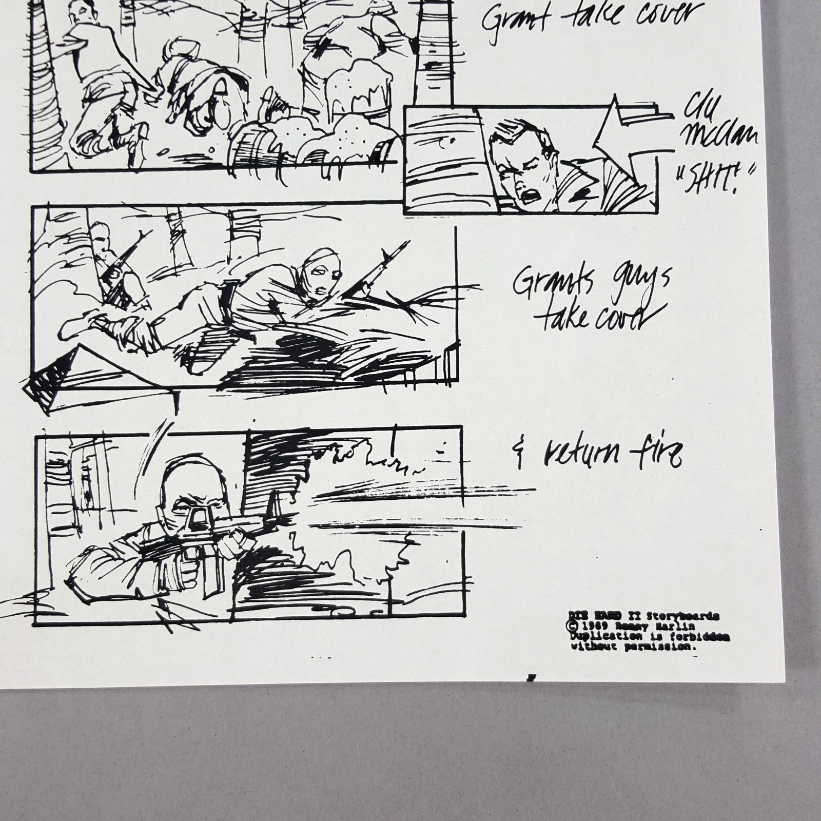 Image 8 of Die Hard 2 - Production Used Storyboard, Bruce Willis Church Shootout Prop 283-5